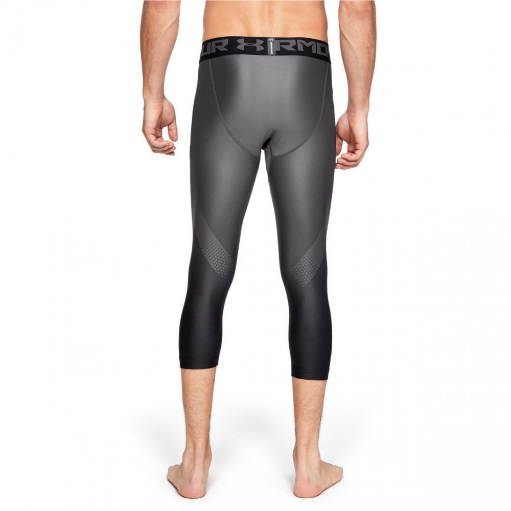 Under Armour 3/4 Compression HEATGEAR Leggings Mens Black Gray 1357362.